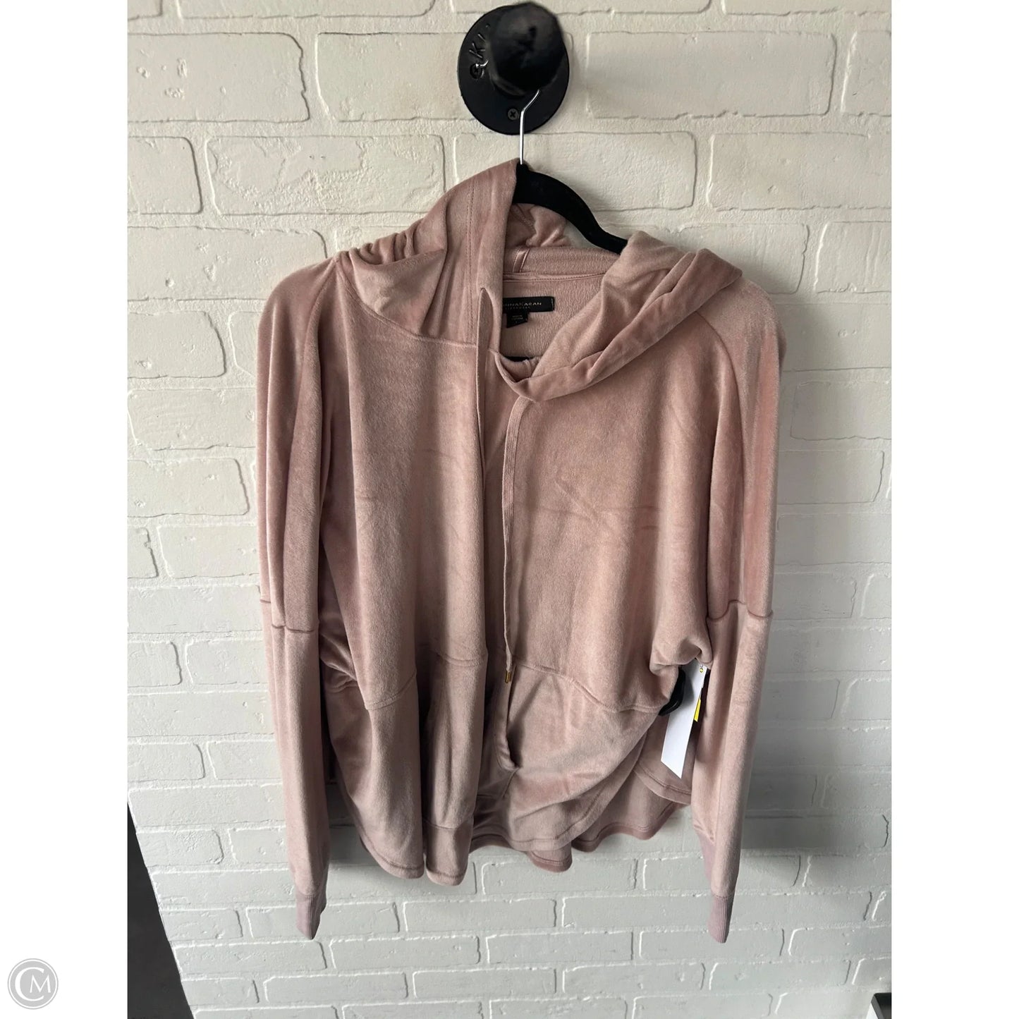 Sweatshirt Hoodie By Donna Karan In Pink, Size: L