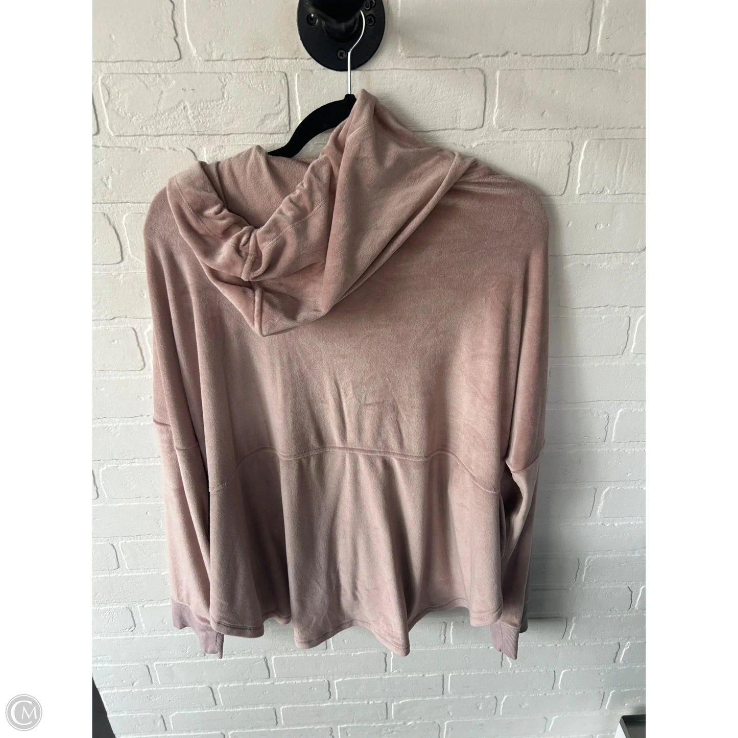 Sweatshirt Hoodie By Donna Karan In Pink, Size: L