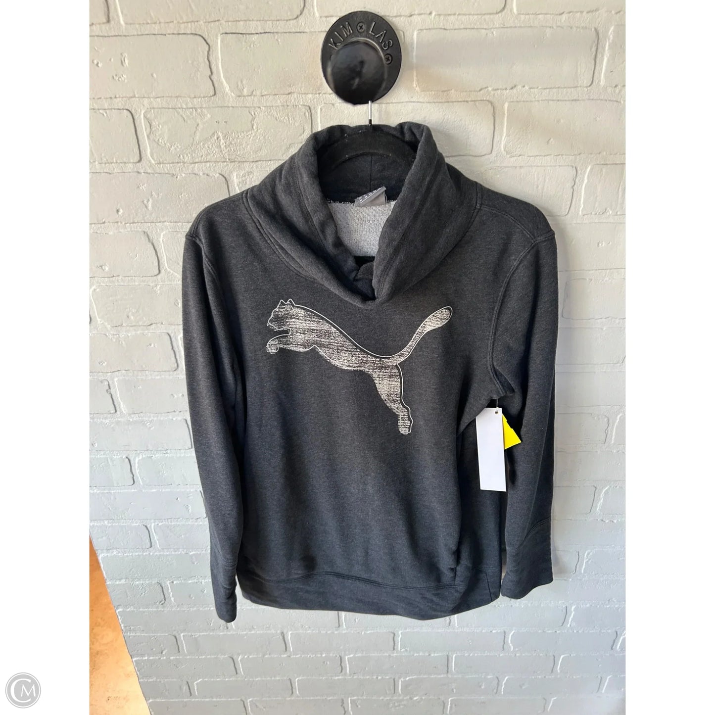 Athletic Sweatshirt Collar By Puma In Grey, Size: M