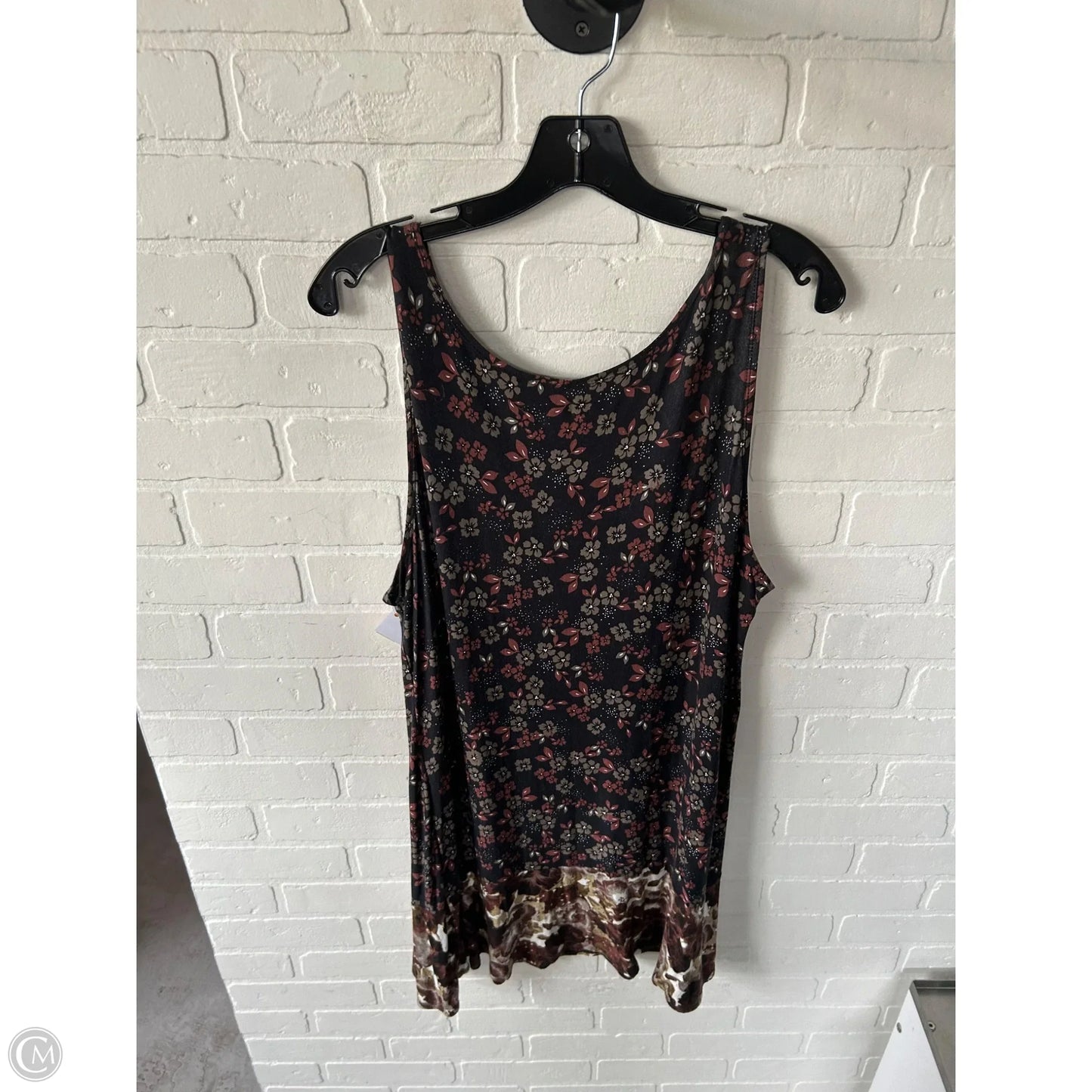 Top Sleeveless By Logo In Black & Brown, Size: Xl