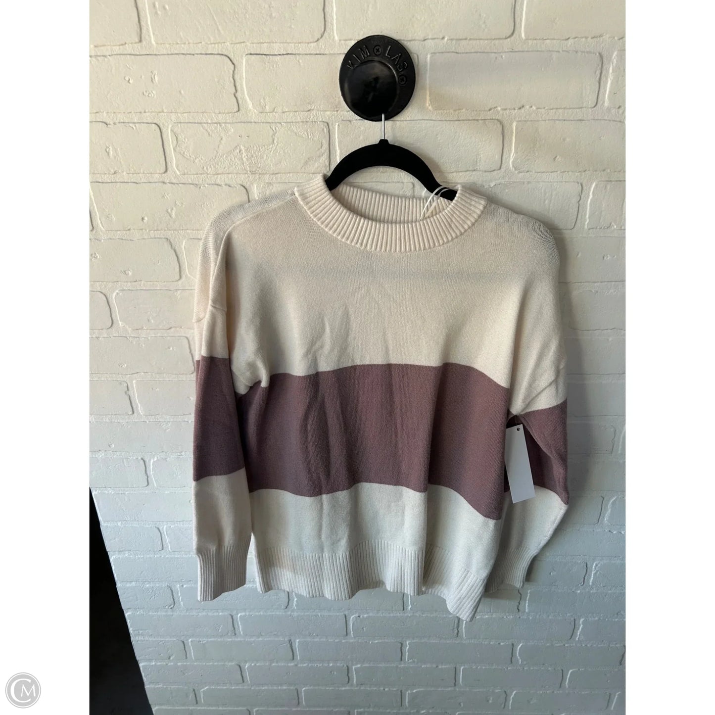 Sweater By Pink Rose In Pink & White, Size: S