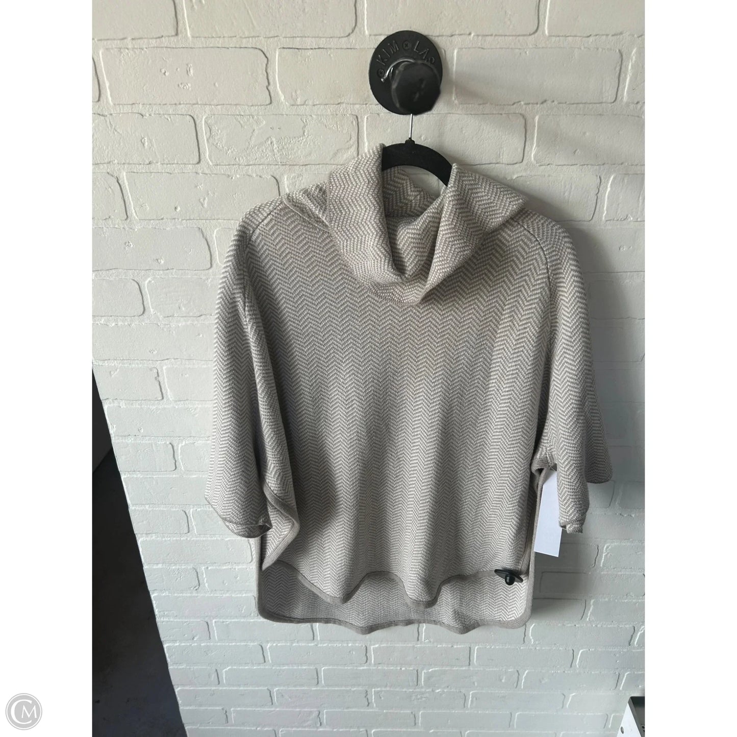Poncho By Loft In Tan & White, Size: M