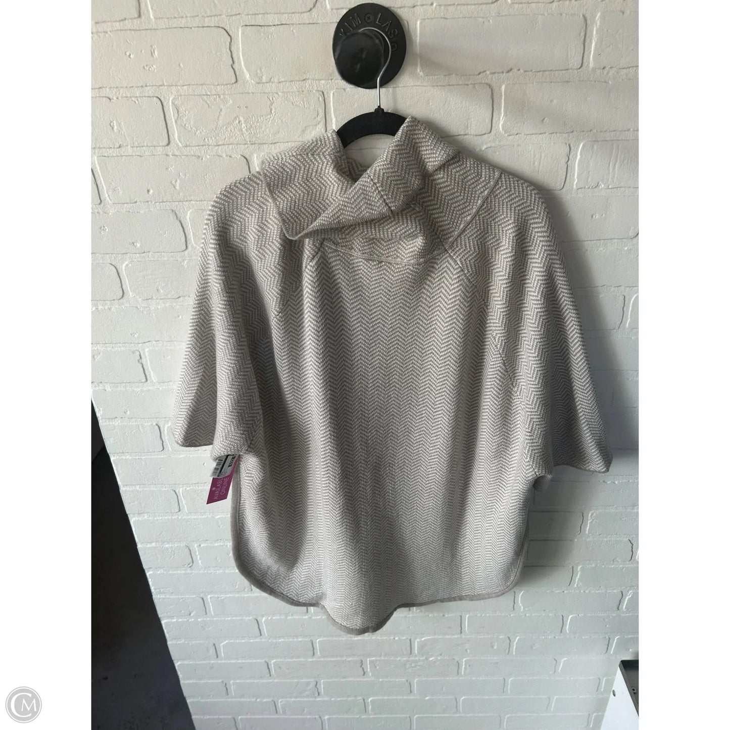 Poncho By Loft In Tan & White, Size: M