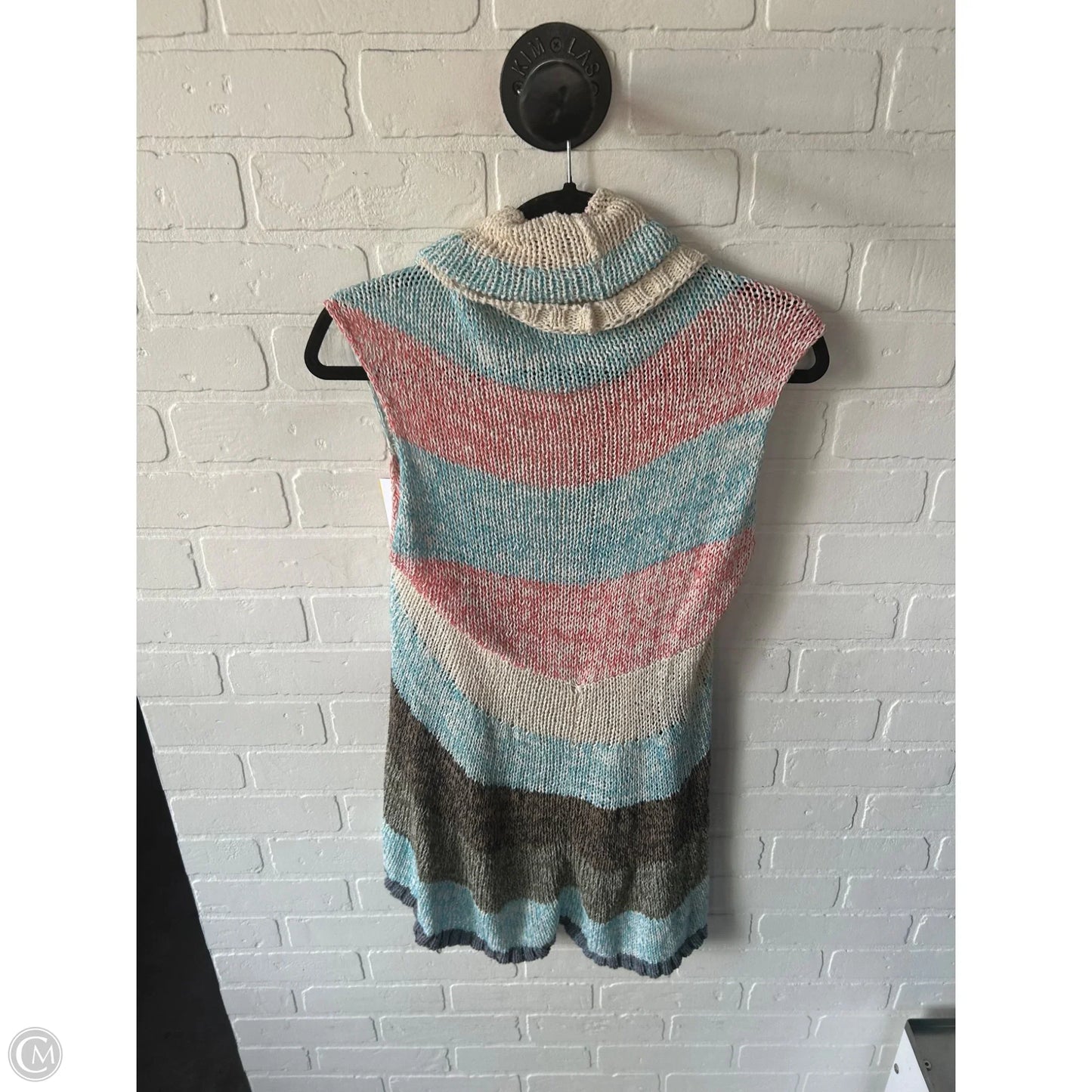 Vest Sweater By Cabi In Blue & Pink, Size: S