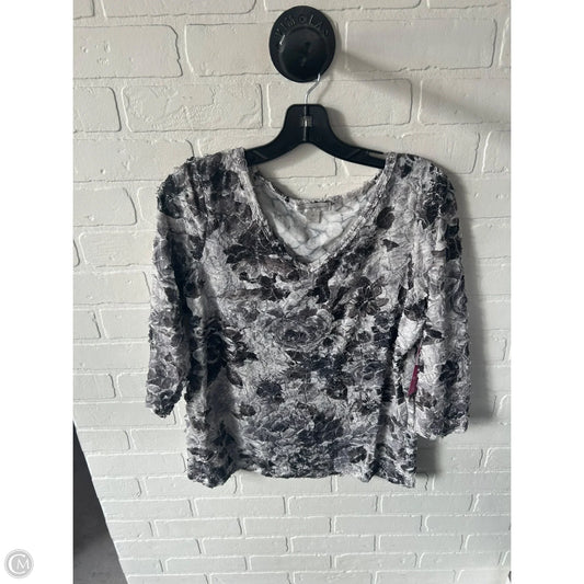 Top 3/4 Sleeve By Christopher And Banks In Brown & Grey, Size: M