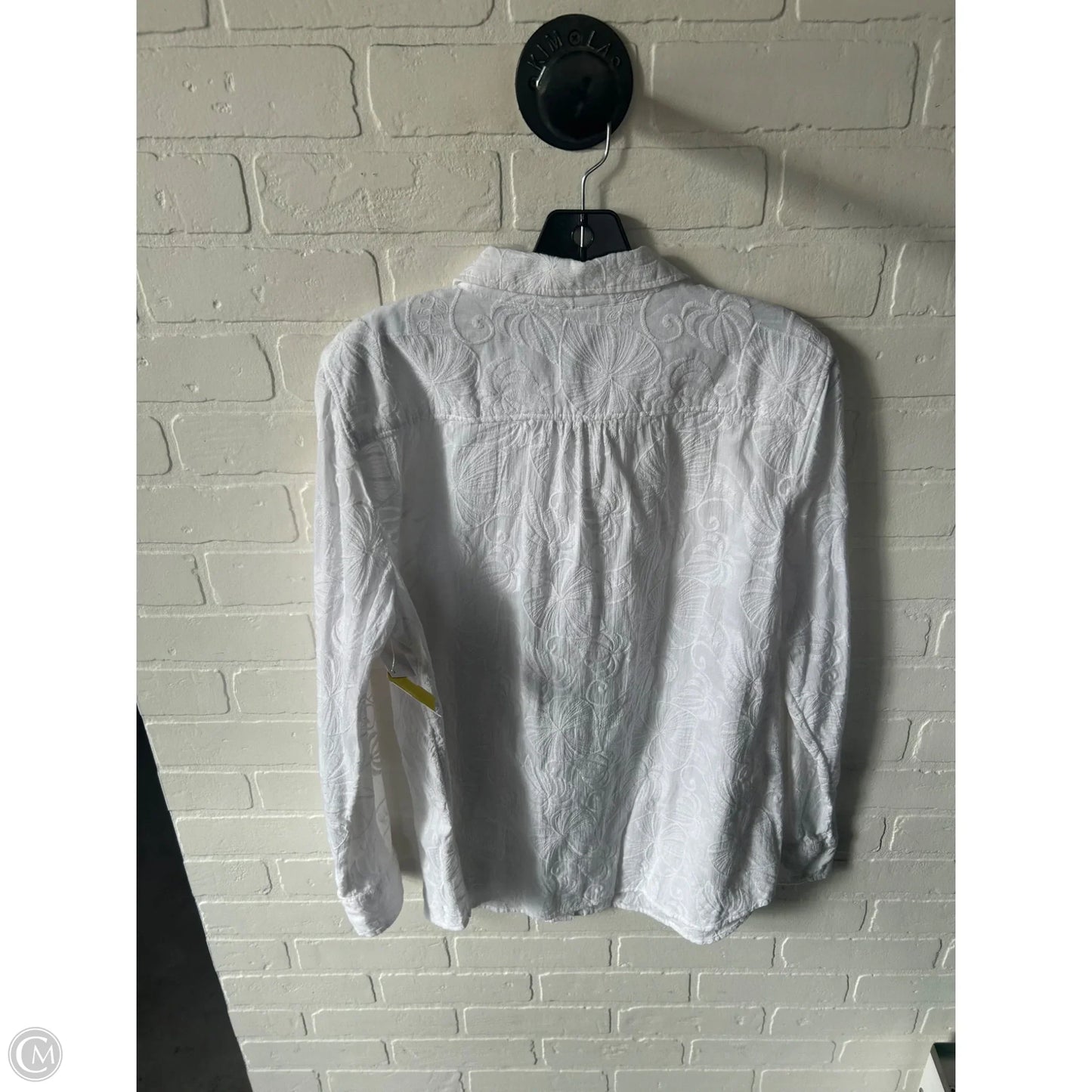 Top Long Sleeve By Talbots In White, Size: L