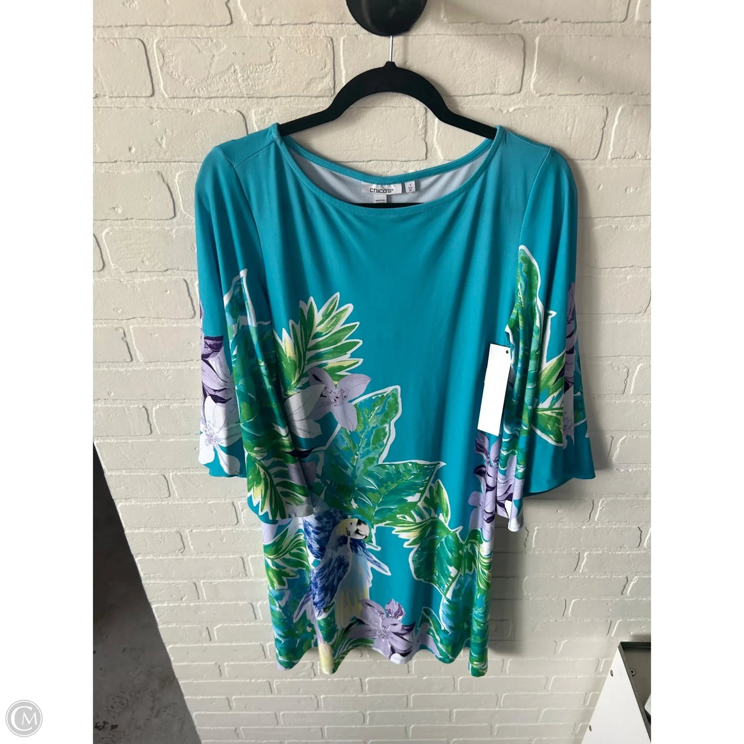 Dress Casual Short By Chicos In Blue & Green, Size: M