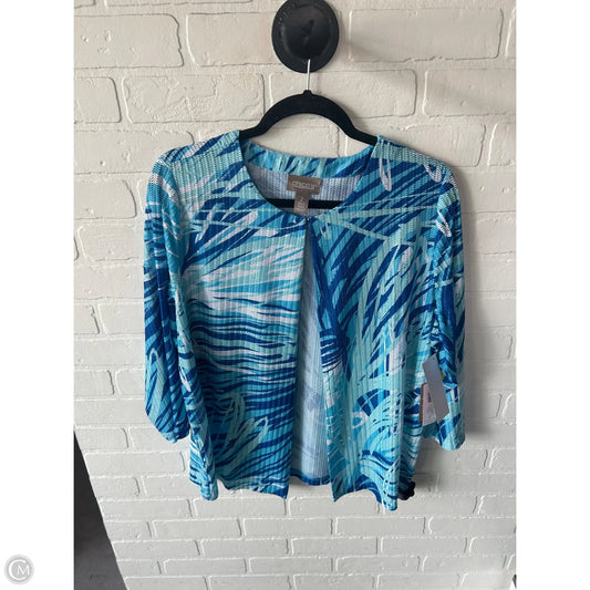Cardigan By Chicos In Blue & White, Size: L
