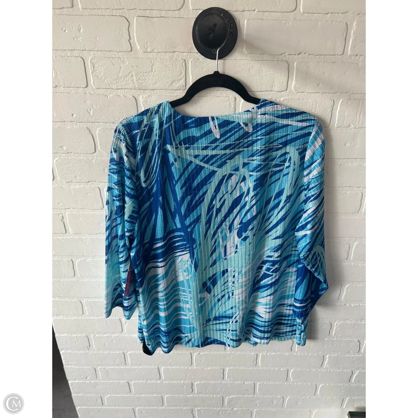 Cardigan By Chicos In Blue & White, Size: L