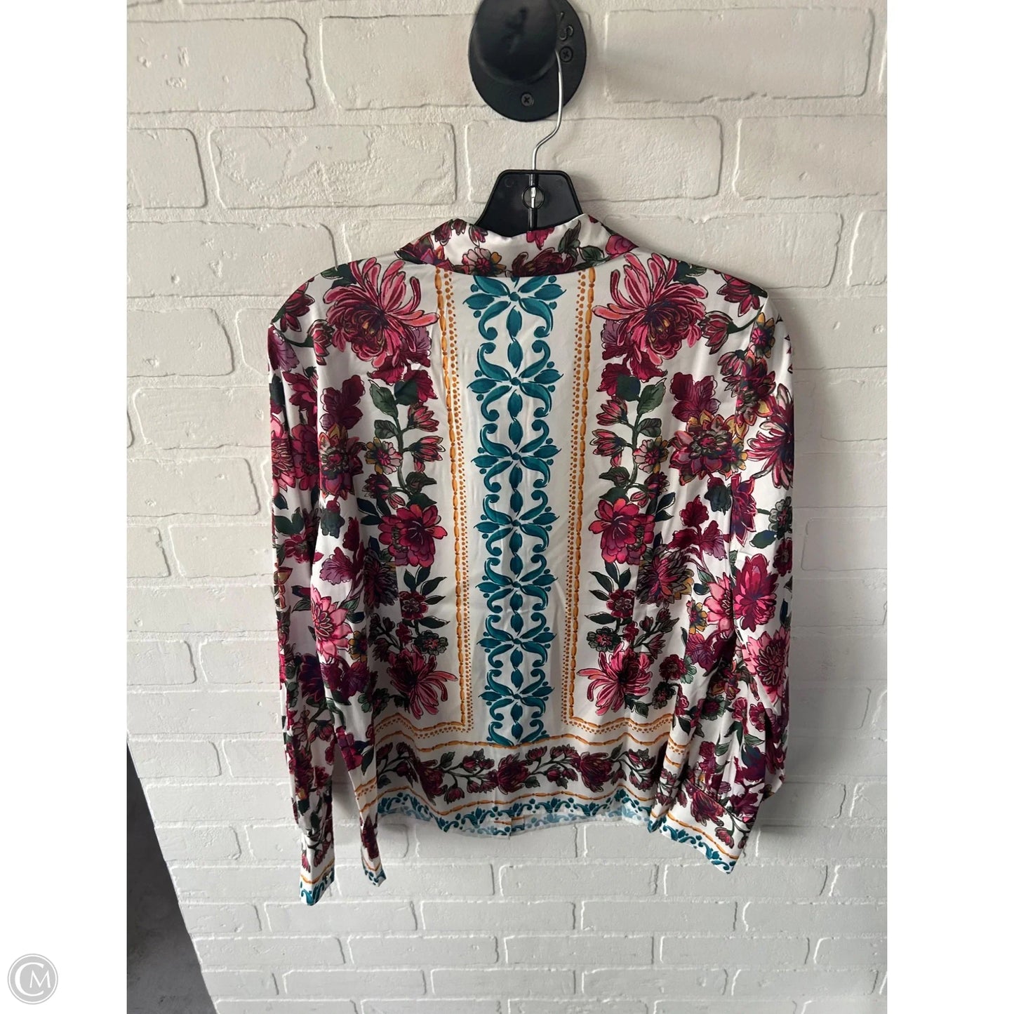 Top Long Sleeve By Talbots In Red & White, Size: S