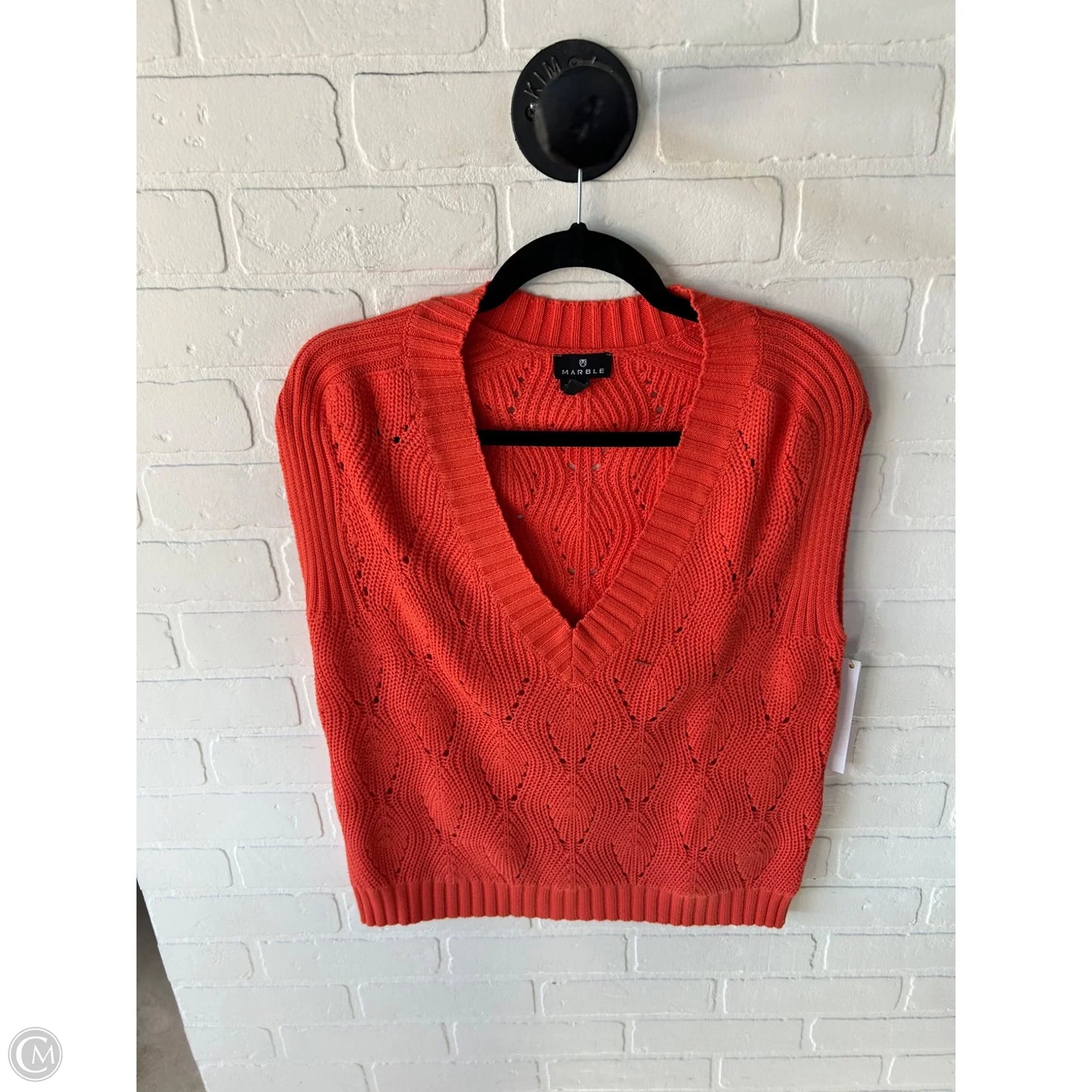 Vest Sweater By Clothes Mentor In Orange, Size: M