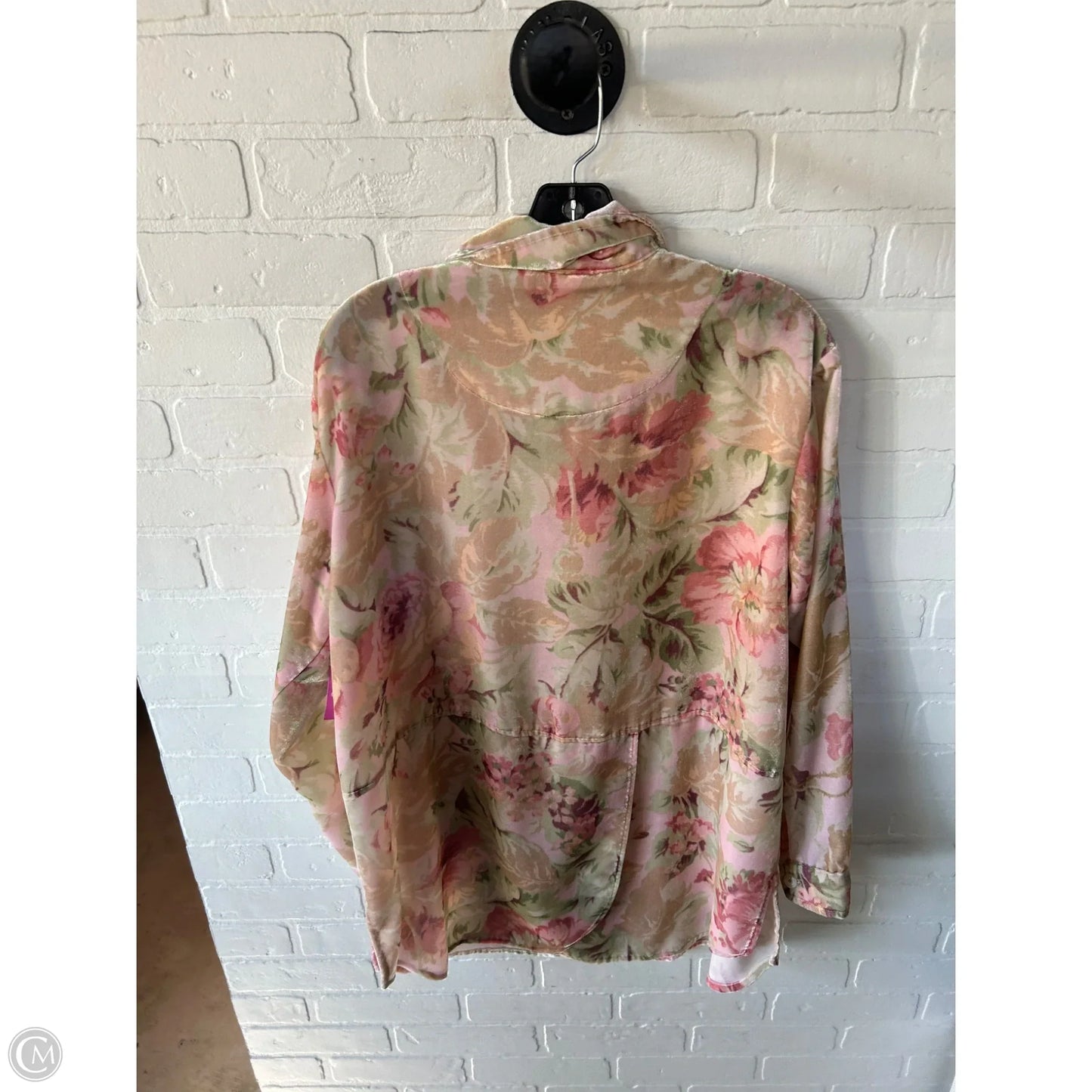 Tunic Long Sleeve By Coldwater Creek In Pink & Tan, Size: L