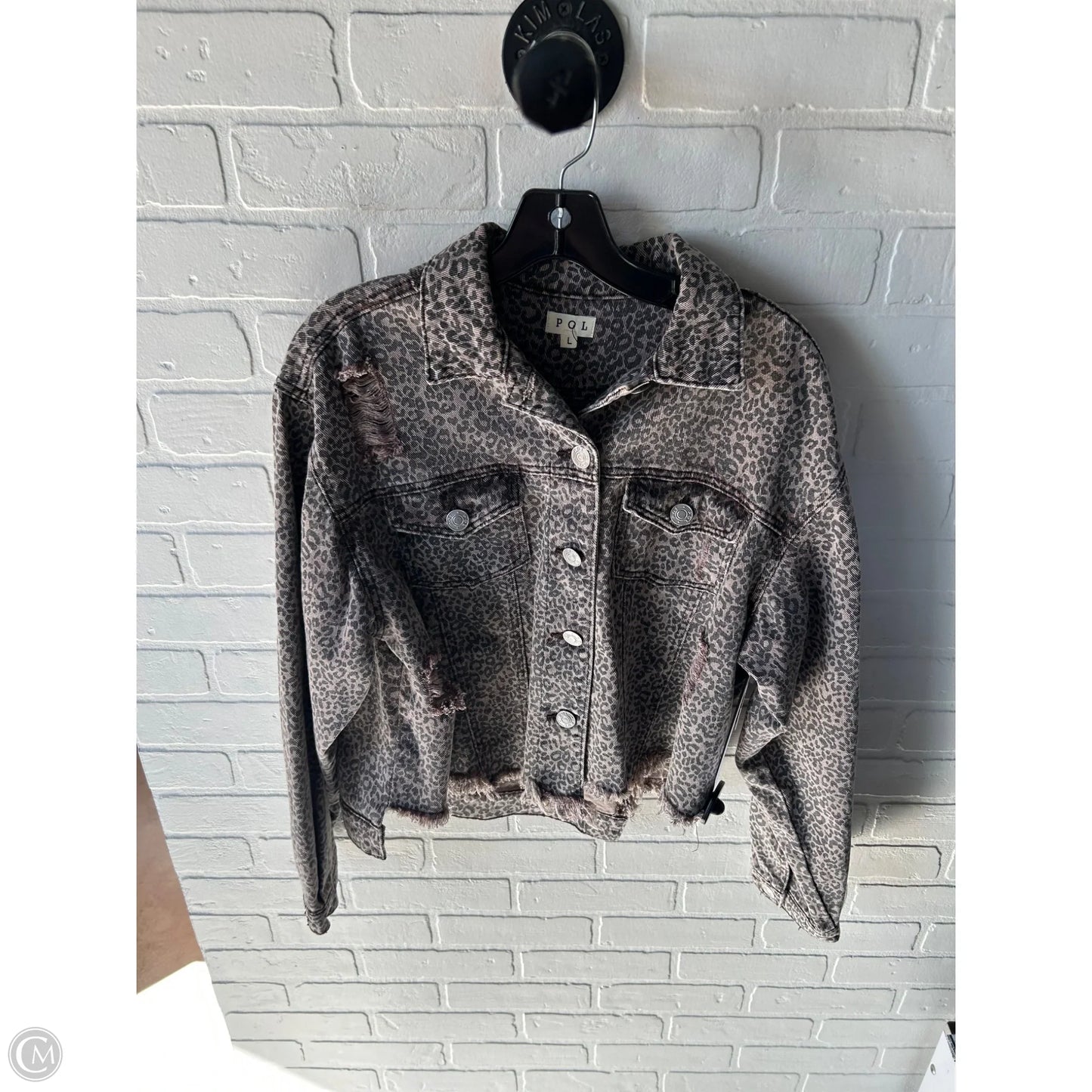 Jacket Denim By Pol In Animal Print, Size: L