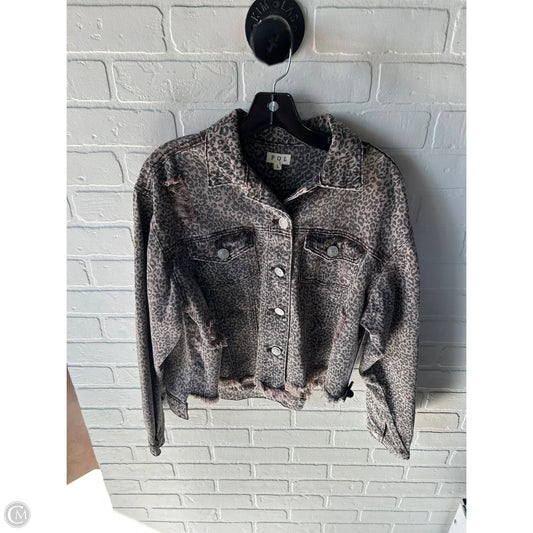 Jacket Denim By Pol In Animal Print, Size: L