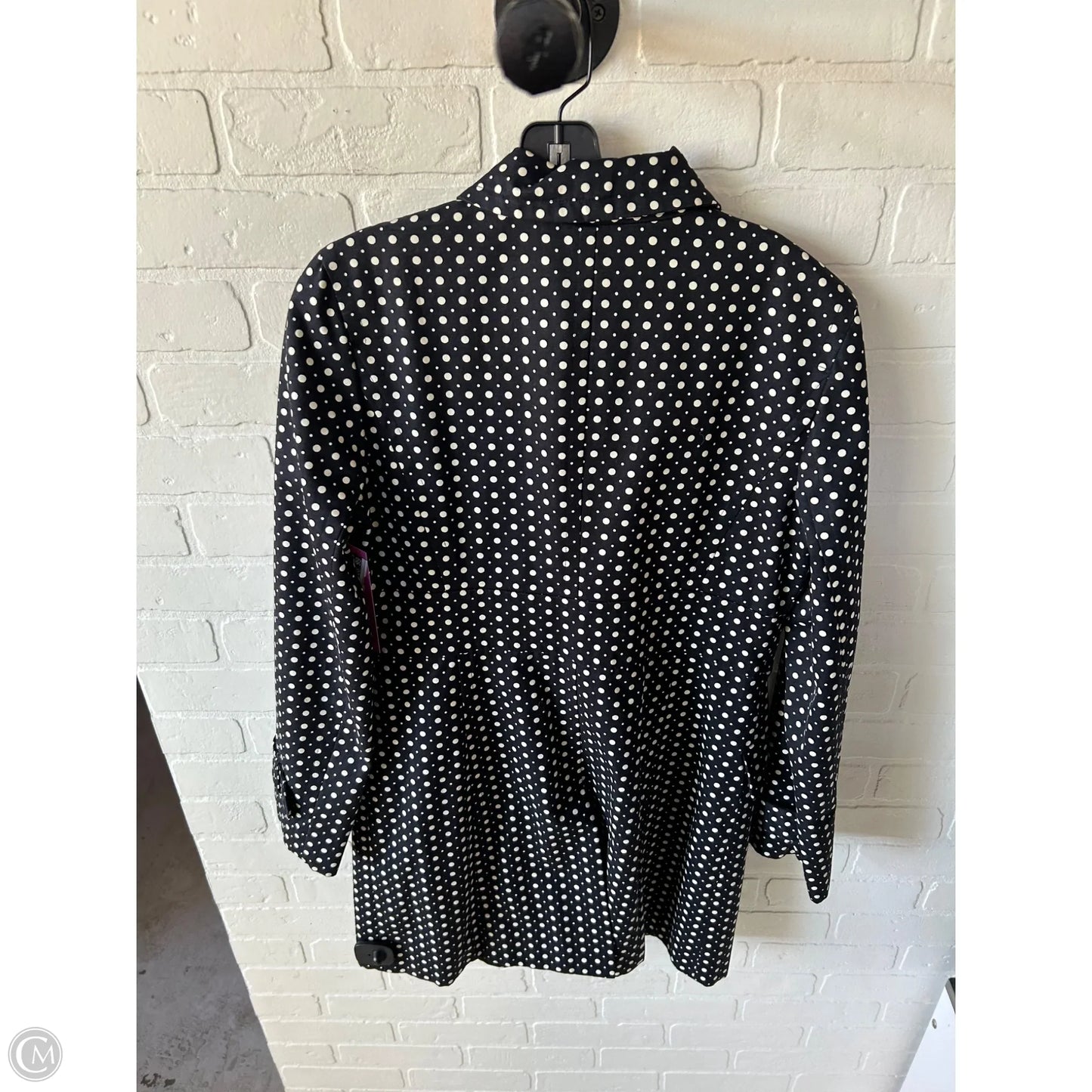 Coat Peacoat By Loft In Black & White, Size: M