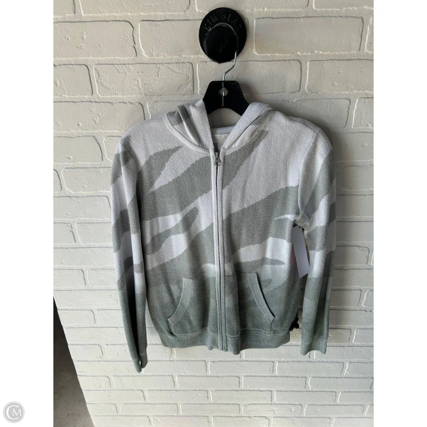 Sweater Cardigan By Barefoot Dreams In Grey & White, Size: Xs