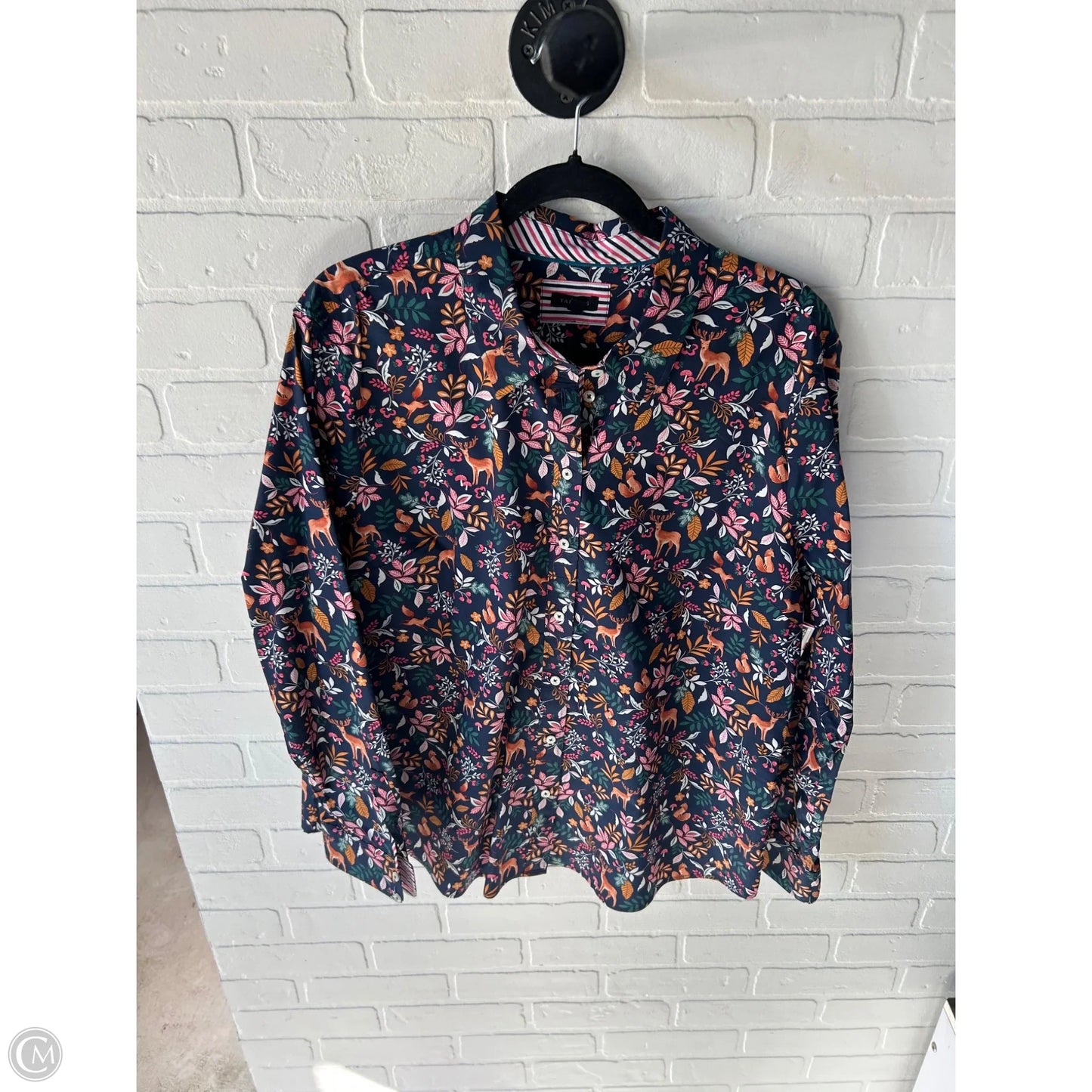 Top Long Sleeve By Talbots In Blue & Pink, Size: Xl