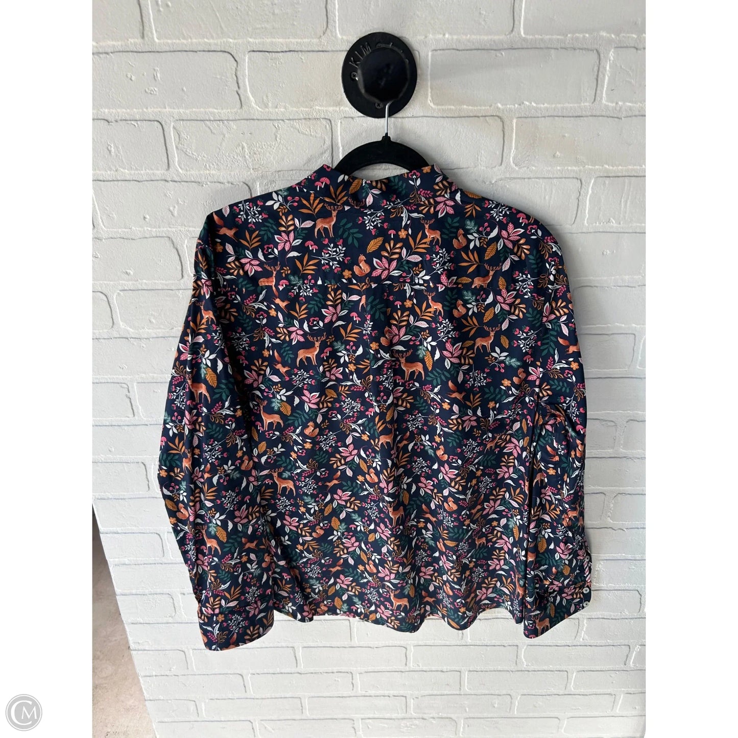 Top Long Sleeve By Talbots In Blue & Pink, Size: Xl