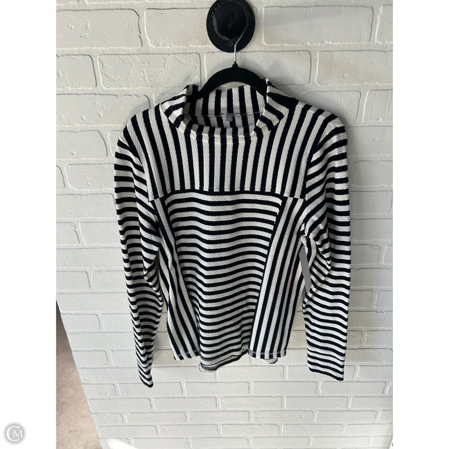 Top Long Sleeve By Talbots In Black & White, Size: L