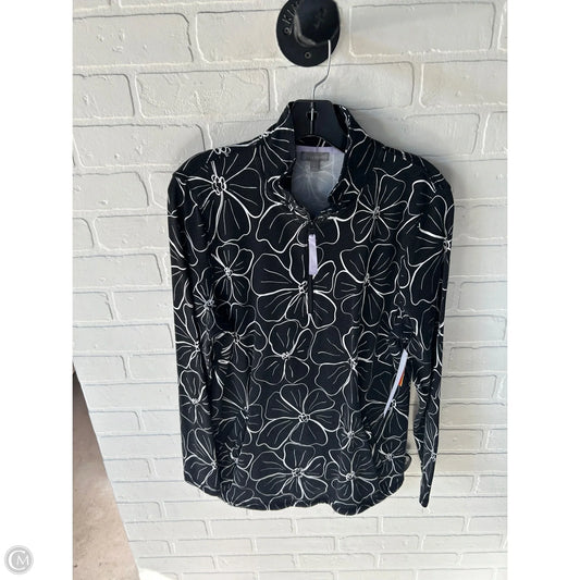 Sweatshirt Collar By Talbots In Black & White, Size: L