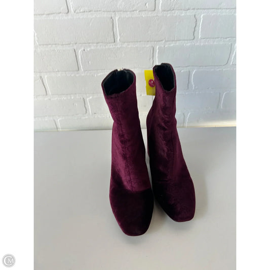 Boots Ankle Heels By Jessica Simpson In Maroon, Size: 8