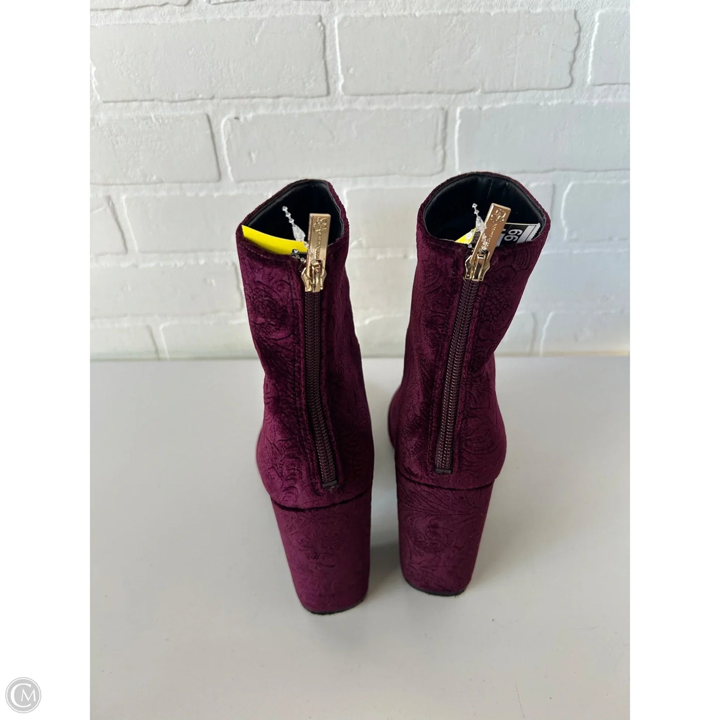 Boots Ankle Heels By Jessica Simpson In Maroon, Size: 8