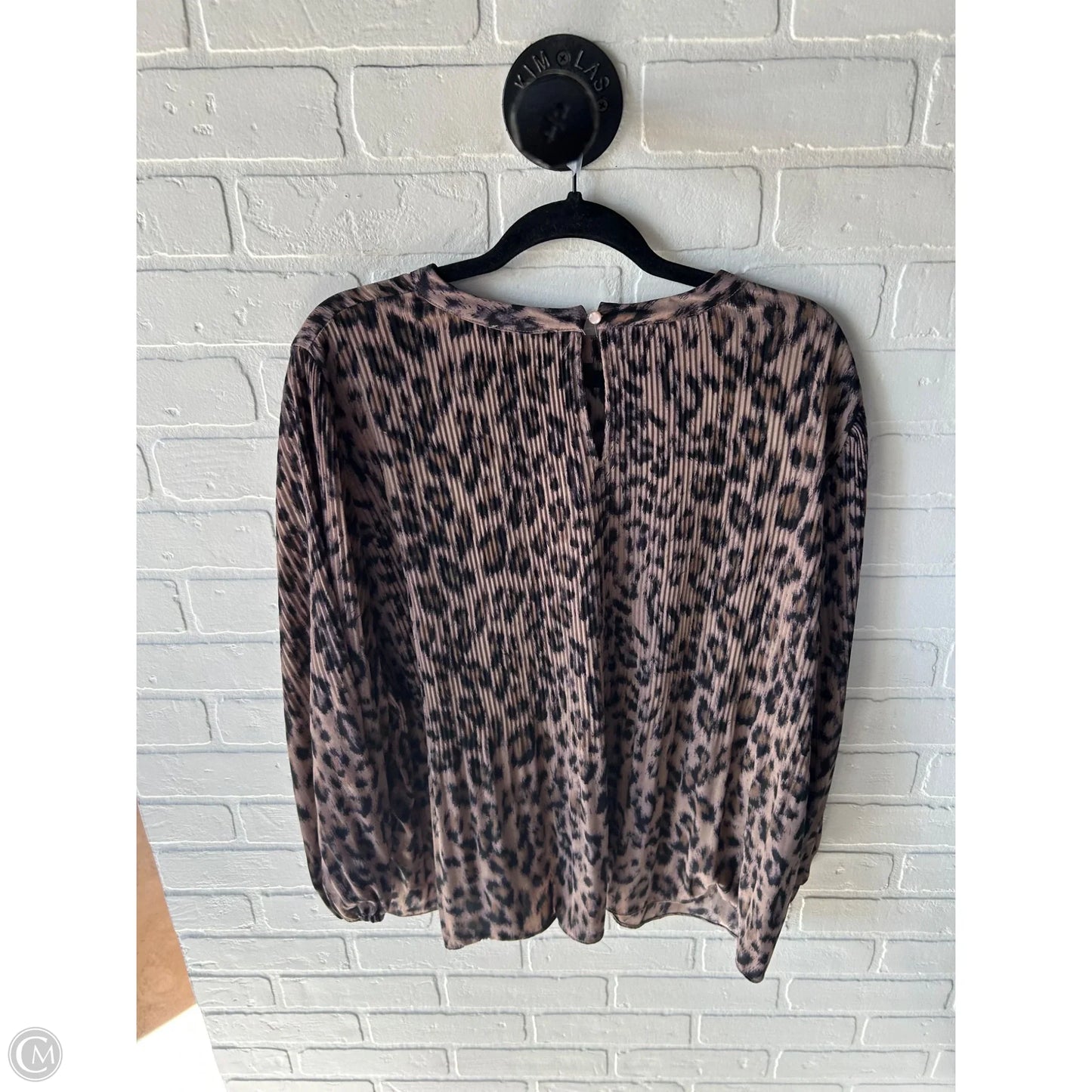 Top Long Sleeve By Adrianna Papell In Black & Tan, Size: Xl