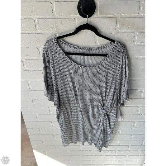 Top Short Sleeve By Croft And Barrow In Black & Grey, Size: 3x