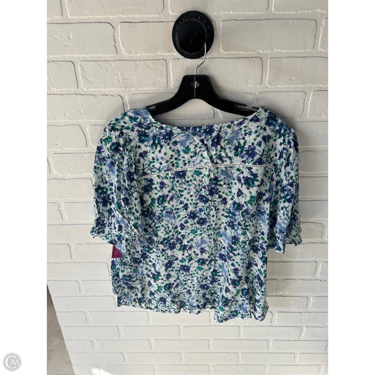 Top Short Sleeve By Lucky Brand In Blue & Green, Size: L