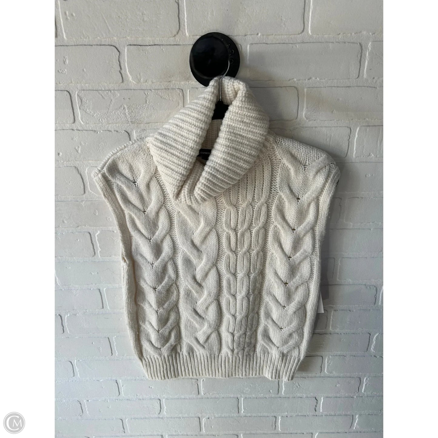 Vest Sweater By Express In Cream, Size: S