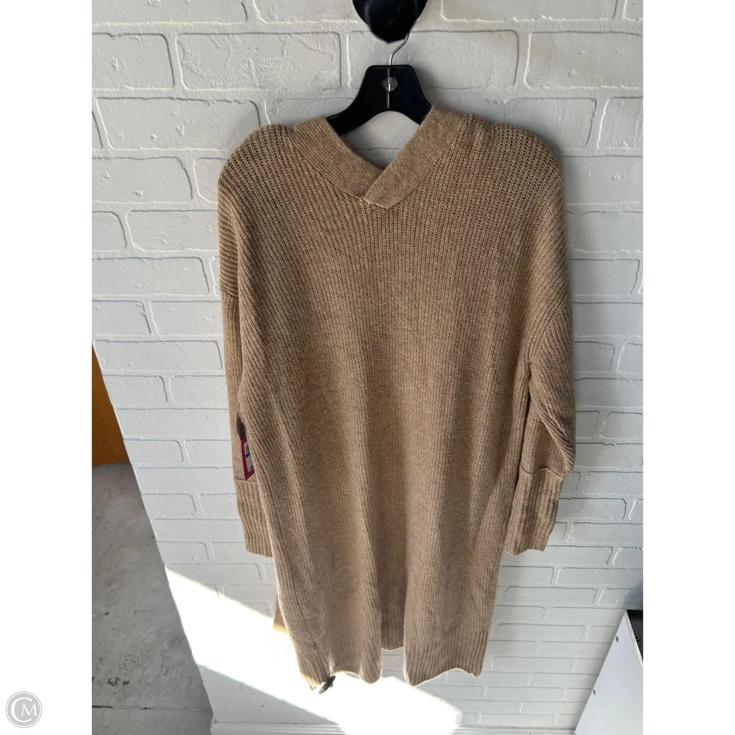 Sweater Cardigan By Vince Camuto In Tan, Size: Xl
