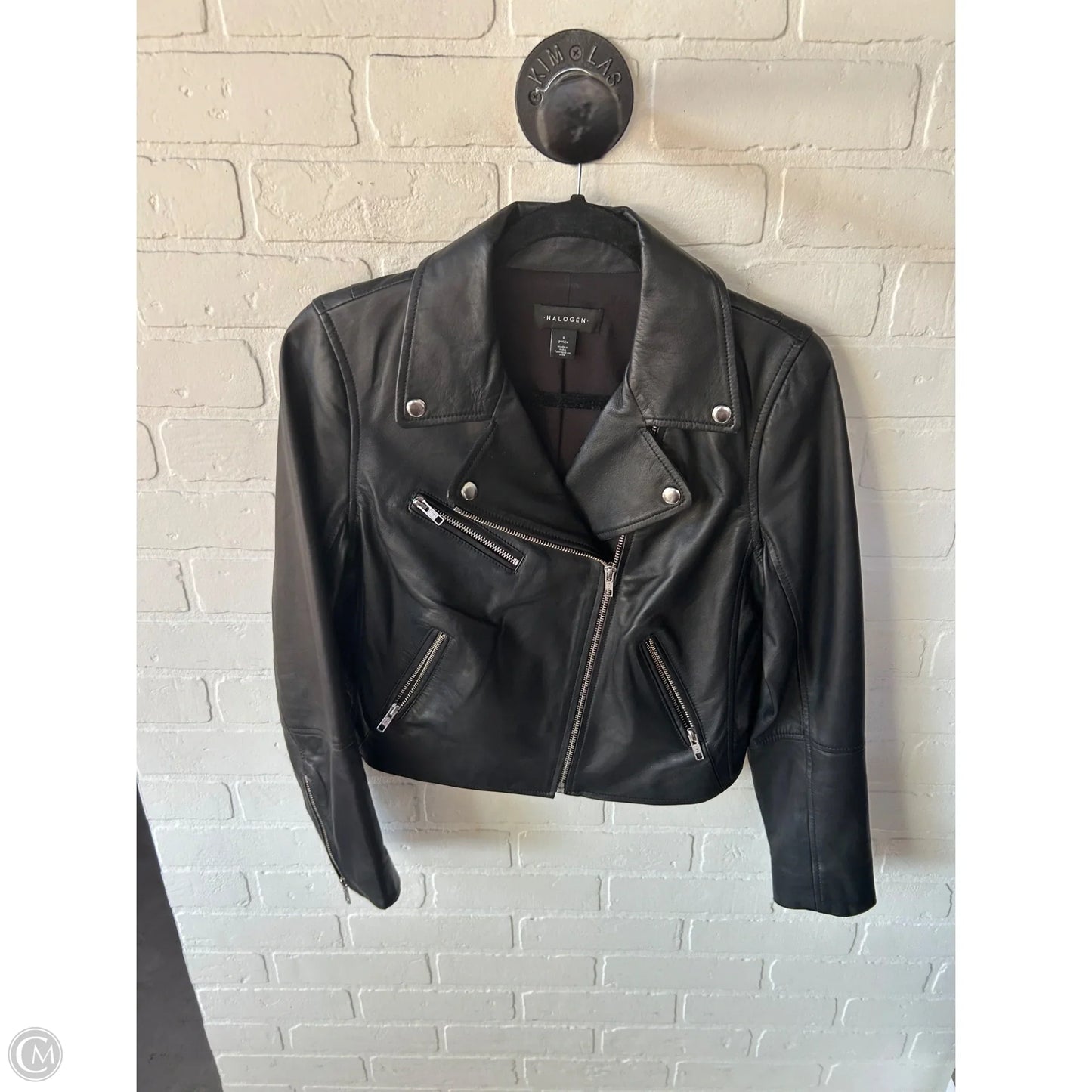 Jacket Leather By Halogen In Black, Size: Sp