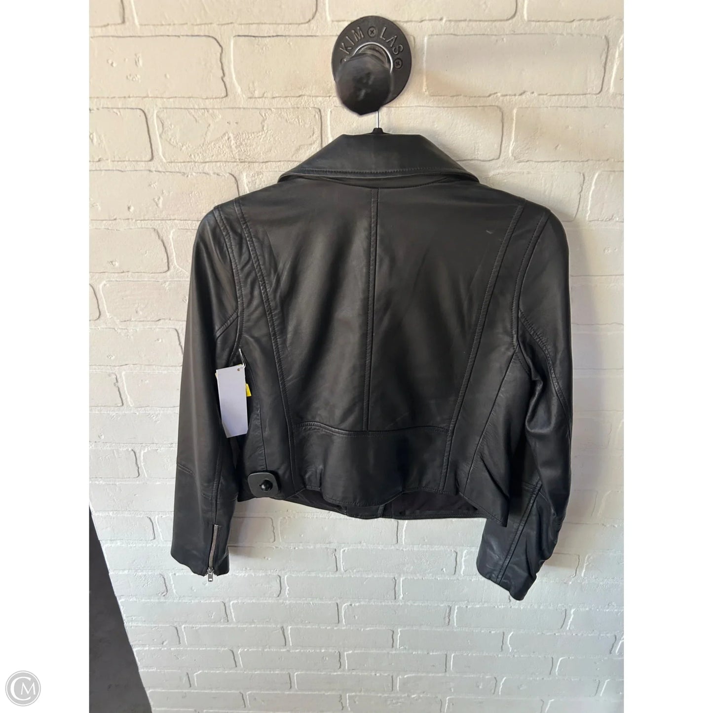 Jacket Leather By Halogen In Black, Size: Sp