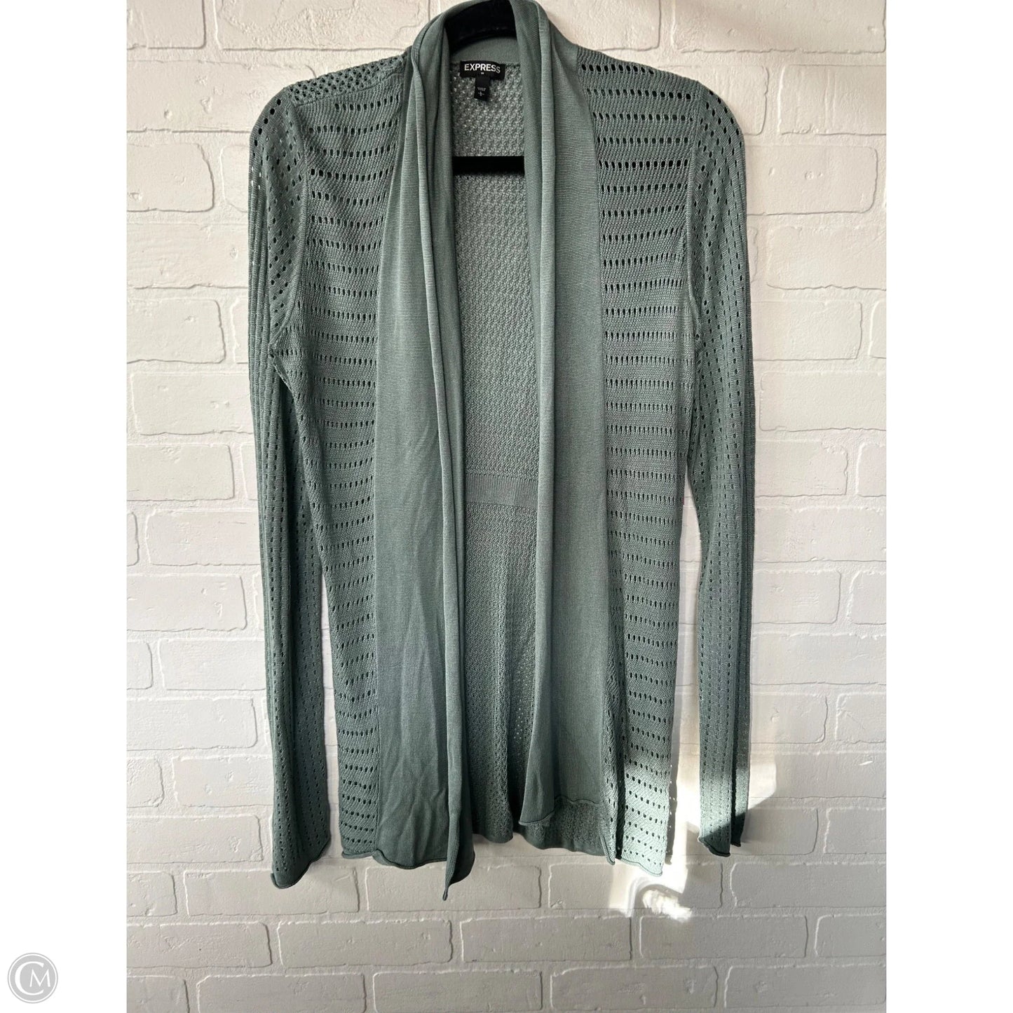 Sweater Cardigan By Express In Green, Size: L