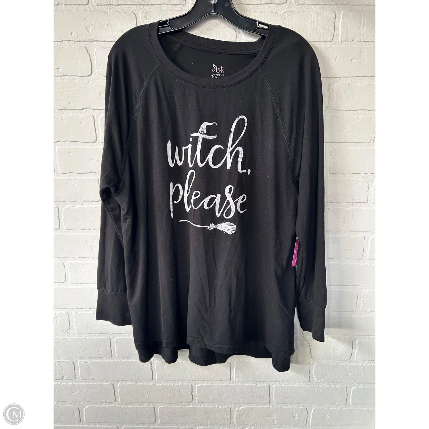 Top Long Sleeve Basic By State Of Mine In Black & White, Size: L