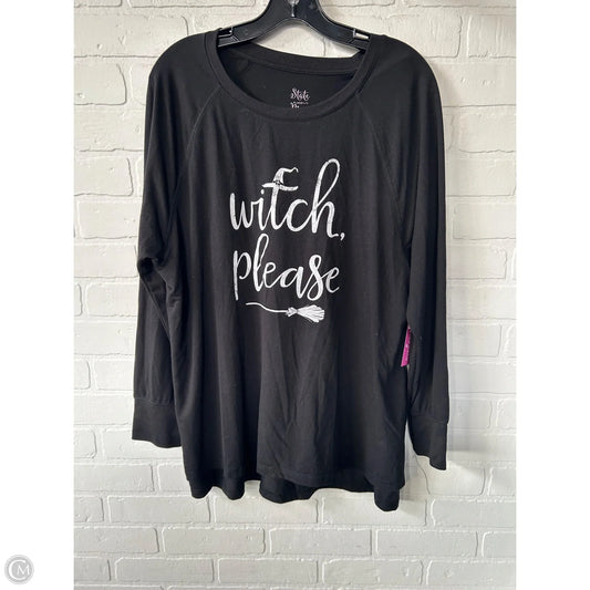 Top Long Sleeve Basic By State Of Mine In Black & White, Size: L