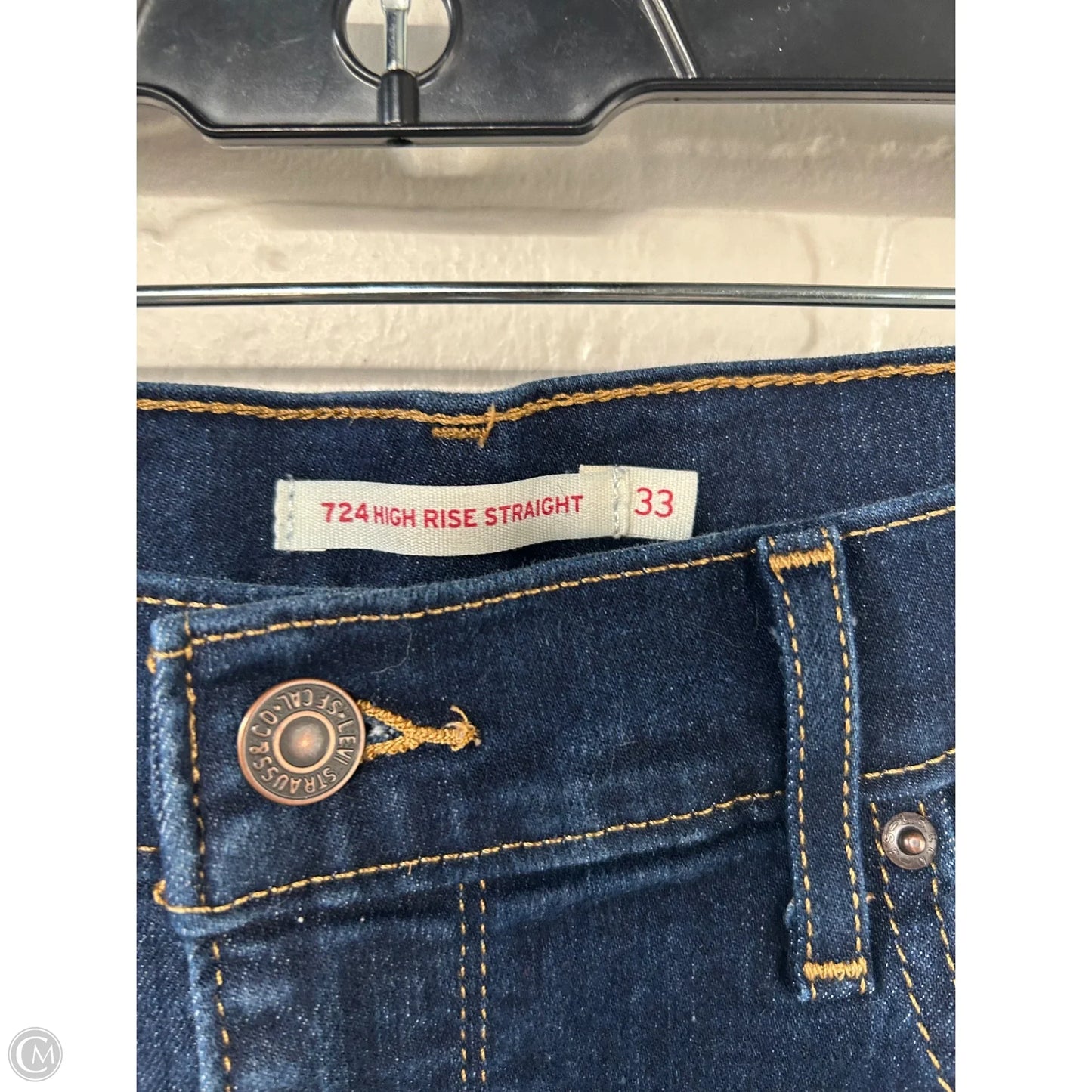 Jeans Straight By Levis In Blue Denim, Size: 16