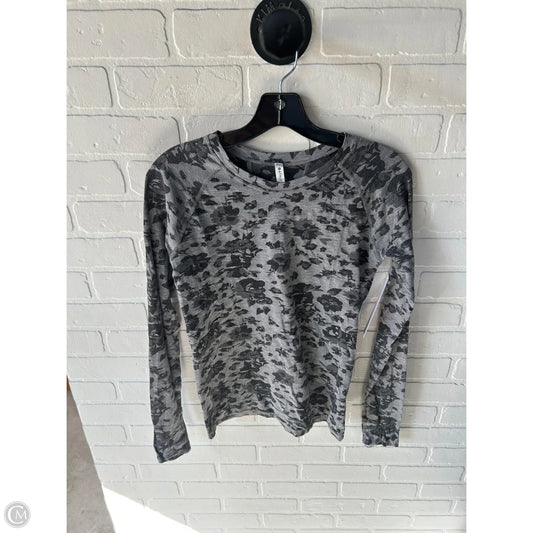 Athletic Top Long Sleeve Crewneck By Athleta In Black & Grey, Size: M