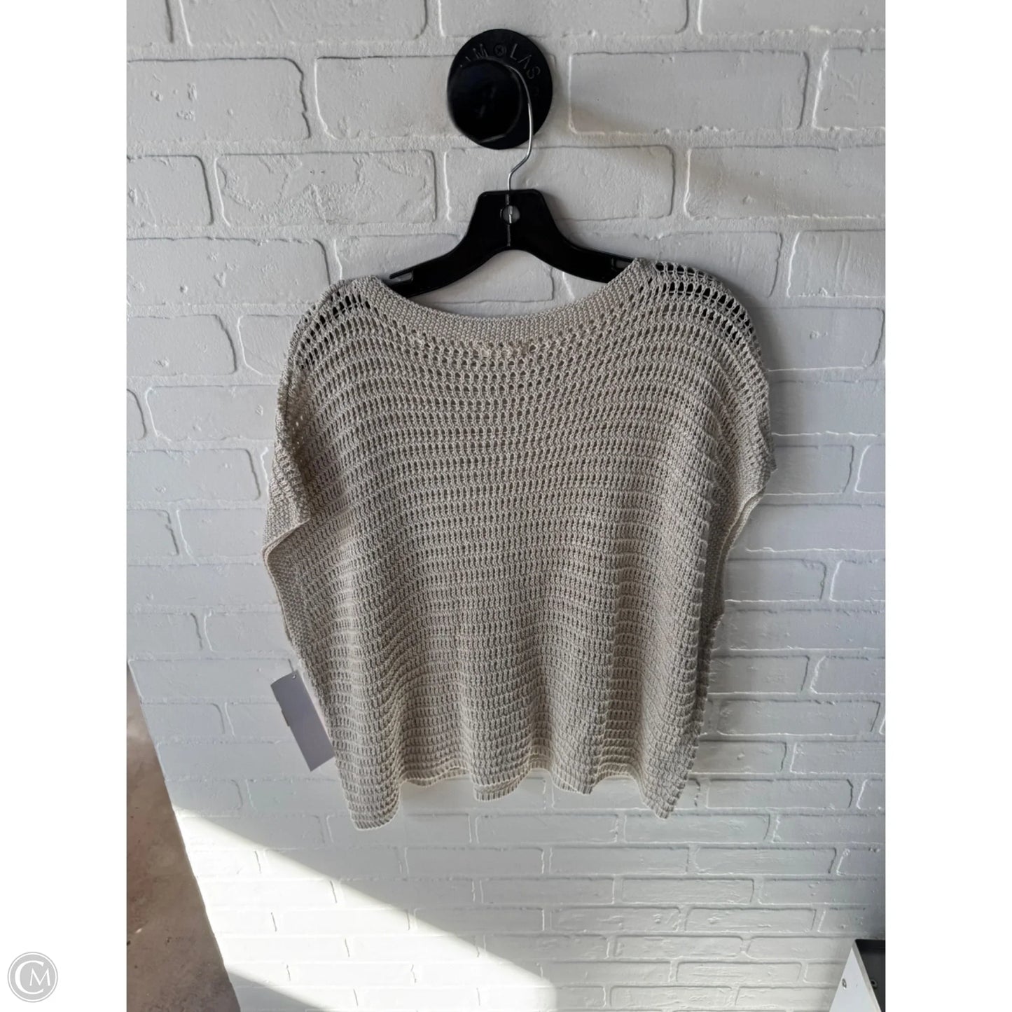 Sweater Short Sleeve By Max Studio In Tan, Size: M