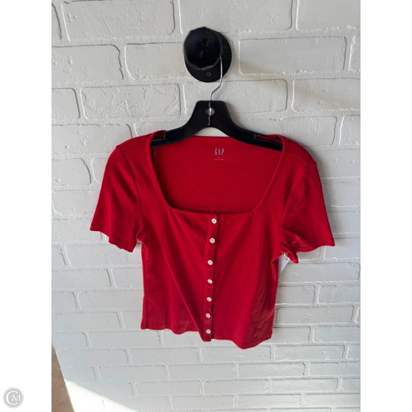 Top Short Sleeve Basic By Gap In Red, Size: M