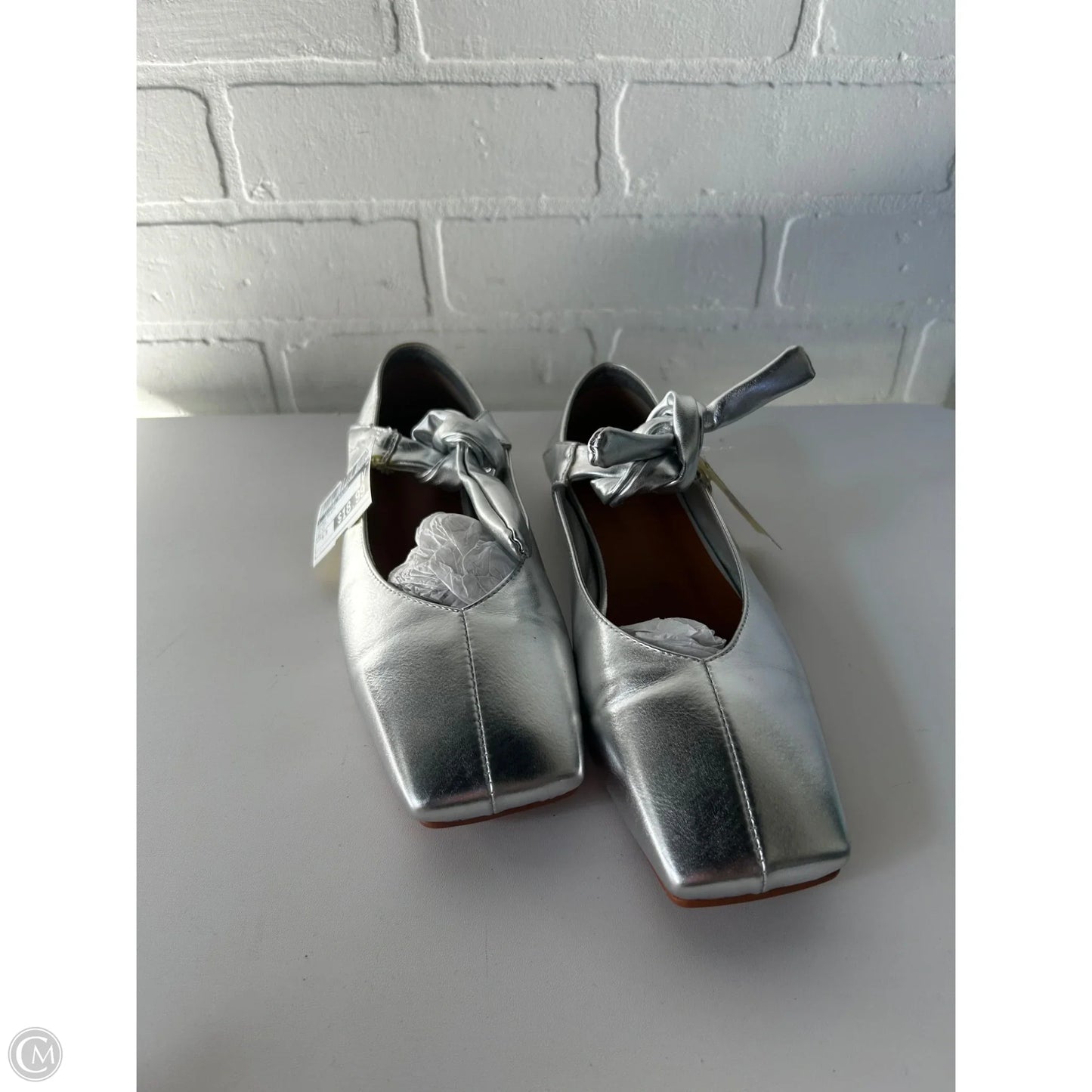 Shoes Flats By Clothes Mentor In Silver, Size: 6.5