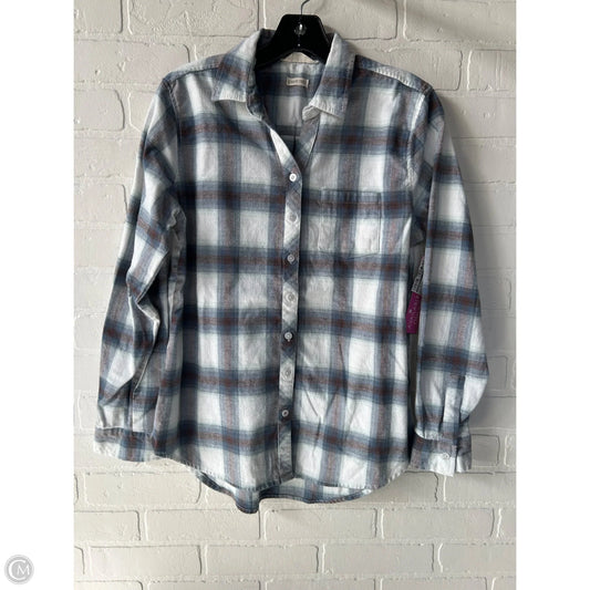 Top Long Sleeve By Weatherproof In Blue & Brown, Size: S