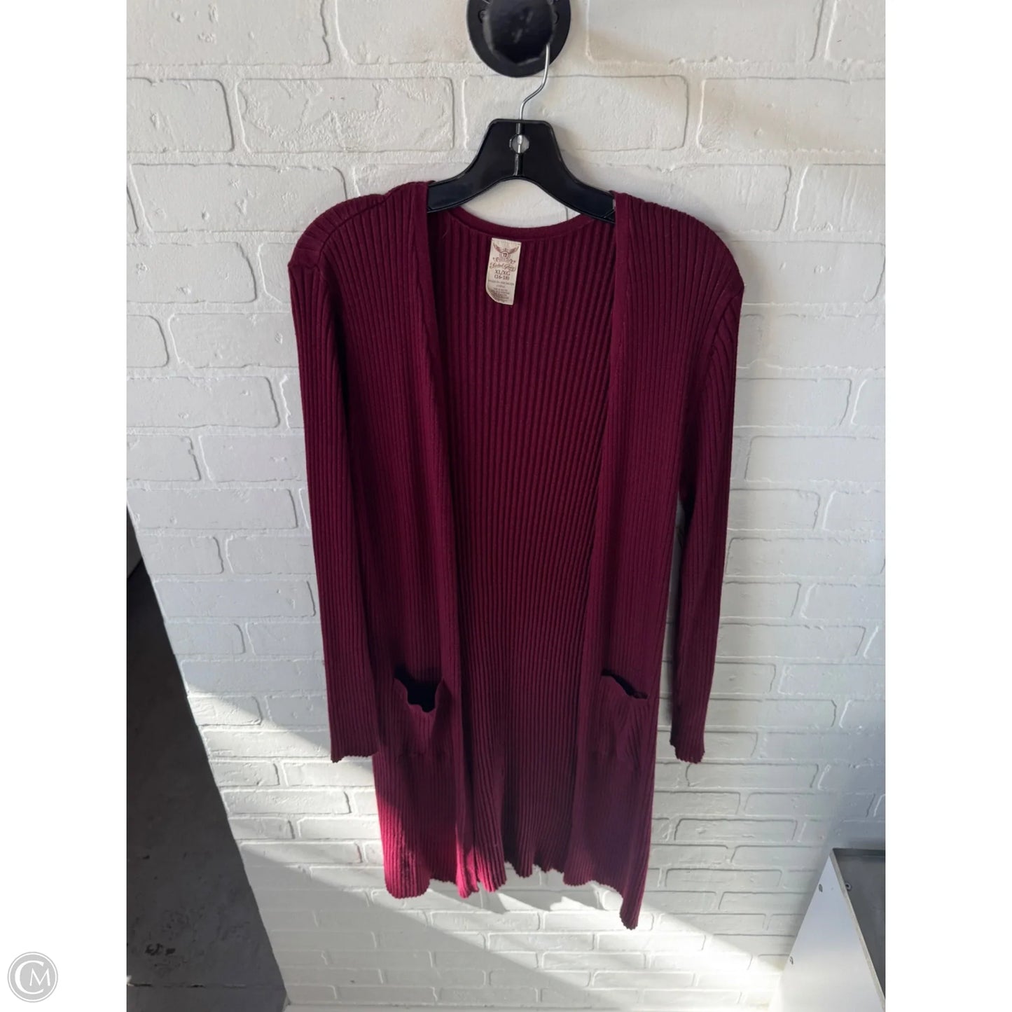 Sweater Cardigan By Faded Glory In Red, Size: Xl