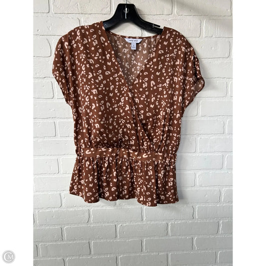 Top Short Sleeve By Nine West In Animal Print, Size: S