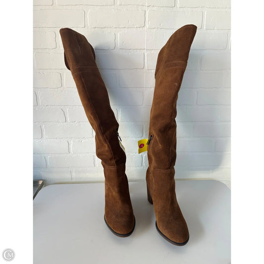 Boots Over-the-knee Heels By Franco Sarto In Brown, Size: 9