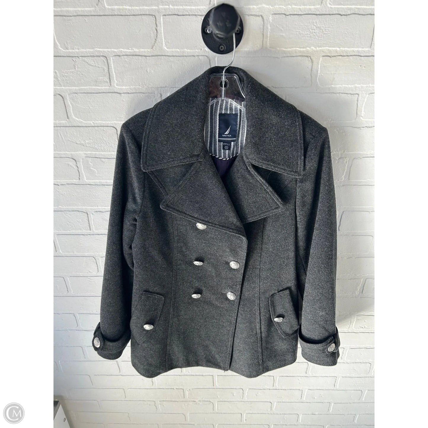 Coat Peacoat By Nautica In Grey, Size: S