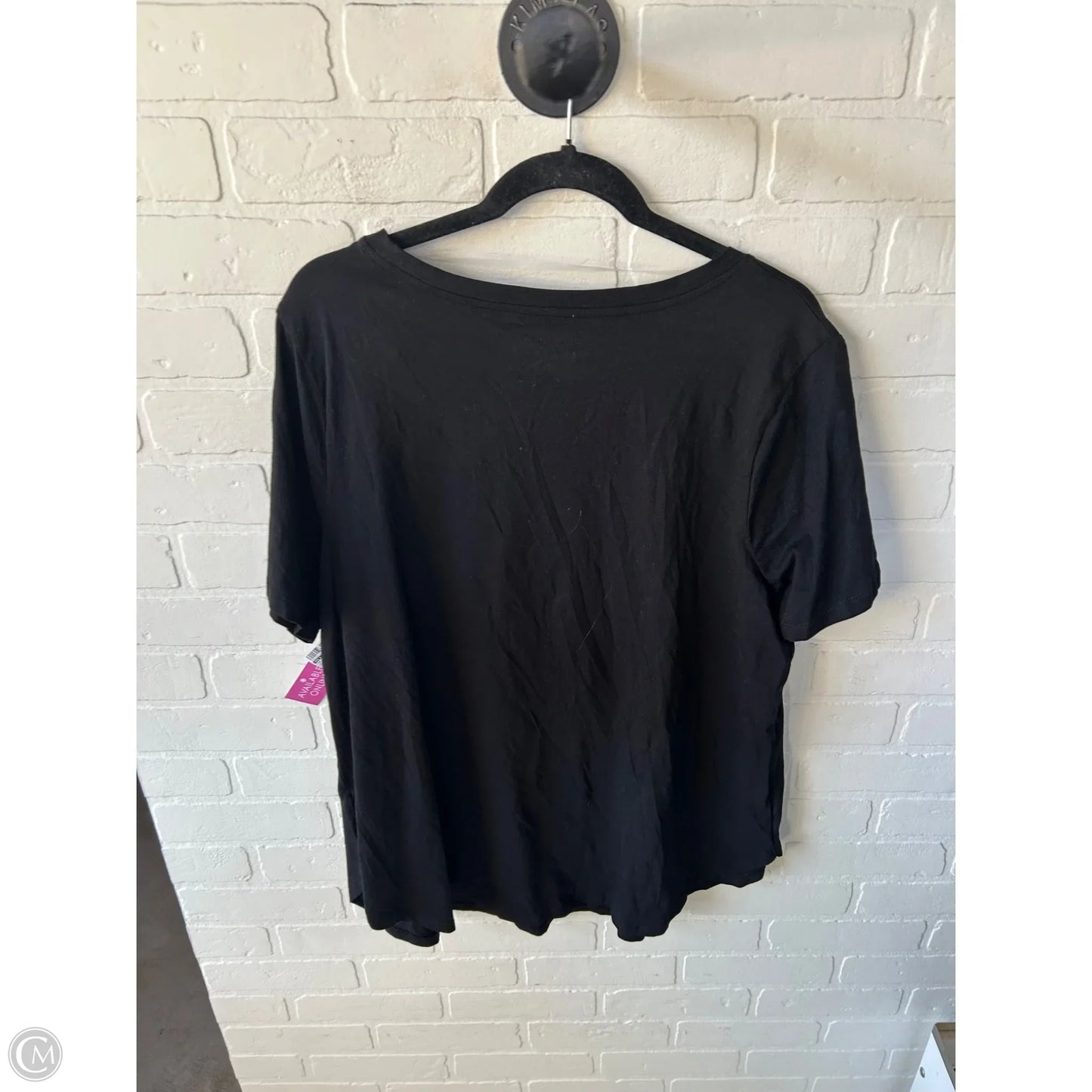 Top Short Sleeve Basic By Ava & Viv In Black, Size: 1x