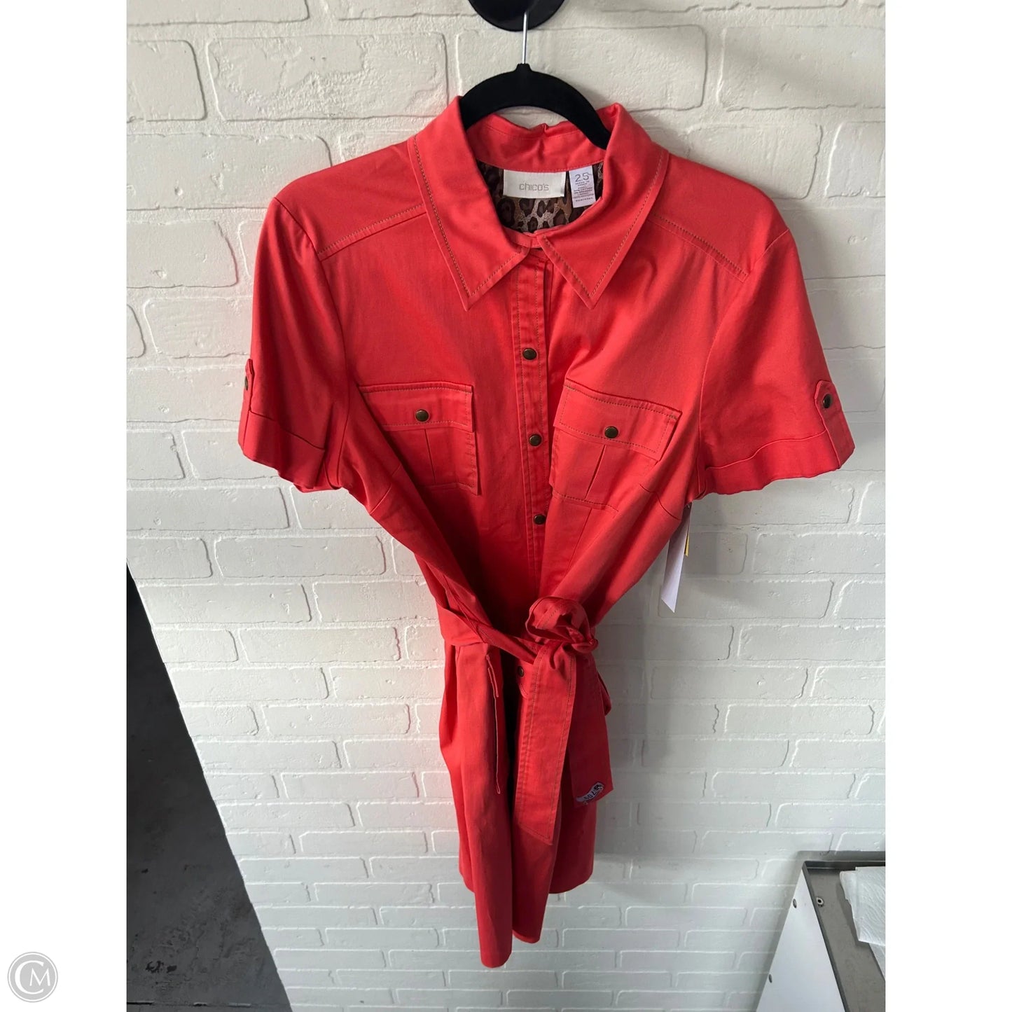 Dress Casual Midi By Chicos In Pink, Size: L