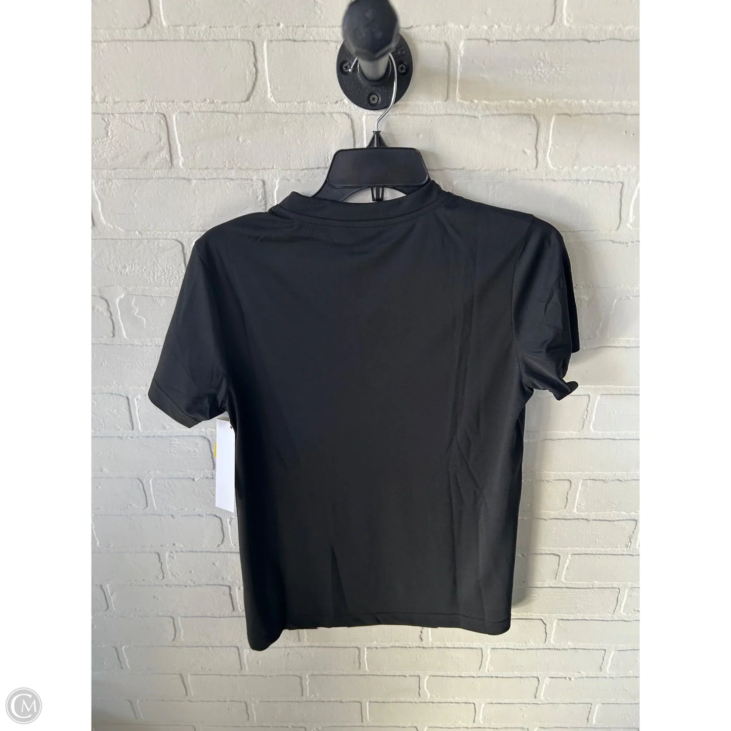 Athletic Top Short Sleeve By Adidas In Black & White, Size: M