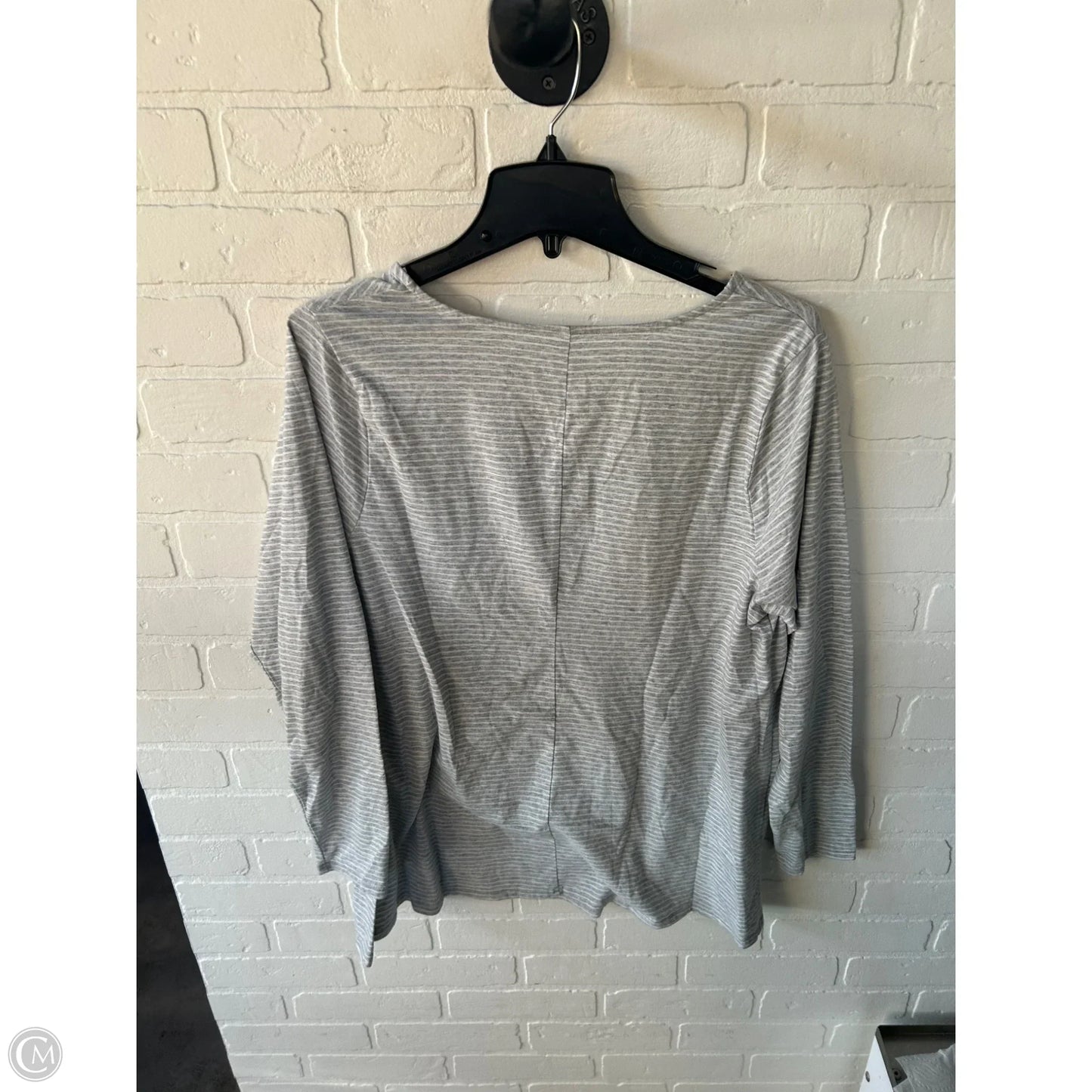 Top Long Sleeve Basic By Lane Bryant In Grey & White, Size: L